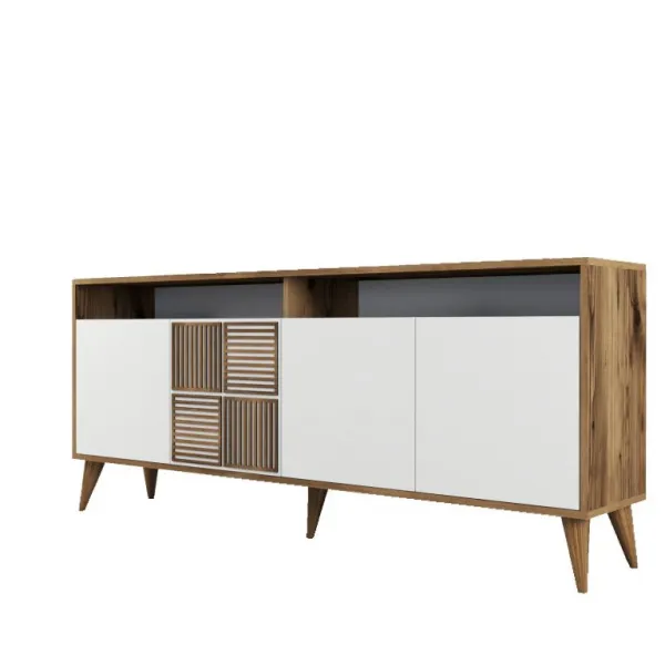 TV stolík MILAN, 180 x 78,6 x 35 cm, orech, biela
