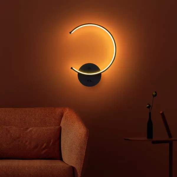 Nástenné LED osvetlenie, 33 x 46 x 6 cm, čierne