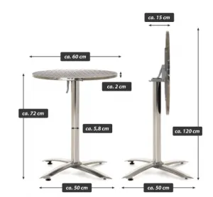 Bistro stôl, okrúhly, skladací, 60 cm
