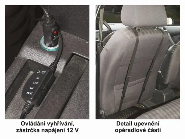 Poťah sedadla vyhrievaný TEDDY s termostatom - 12 V , predný