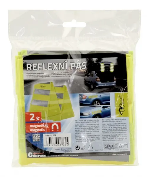 Reflexný pás s magnetmi žltý, 2 ks