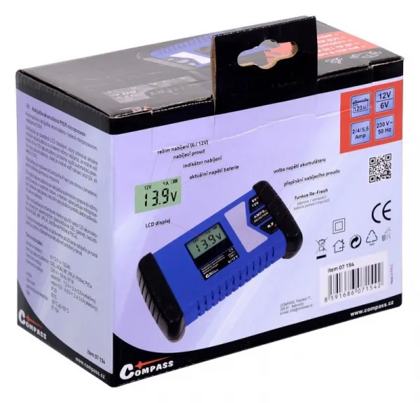 Compass Nabíjačka microprocesor Profi PB/GEL/AGM, 6 / 12 V 