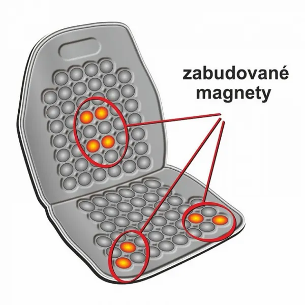 Poťah sedadla masážny s magnetmi - čierny