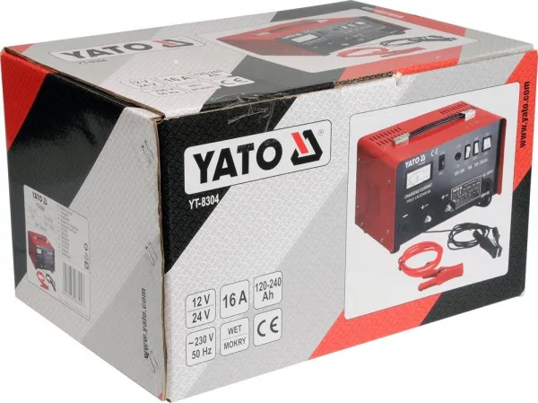 YATO PROSTITUTOR S PODPOROU NABÍJANIA 16A 12V / 24V 120 - 240Ah YT-8304