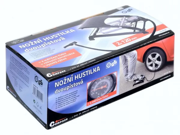Hustilka nožná s manometrom dvojpiestová - TÜV / GS