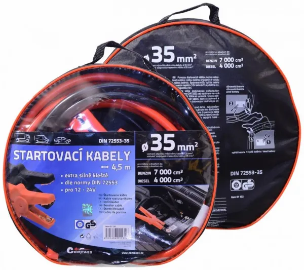 Štartovacie káble - 450 cm, TÜV / GS