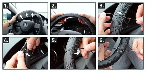 Poťah na volant omotávací - čierný