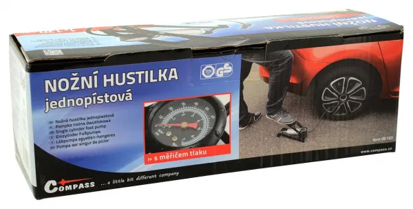 Hustilka nožná s manometrom jednopiestová - TÜV / GS