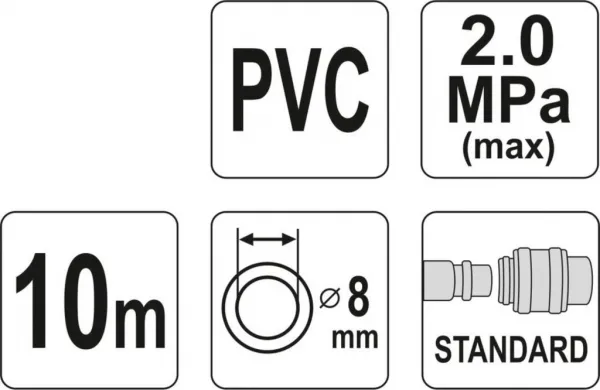 Hadica vzduchová PVC 8 mm, 10m