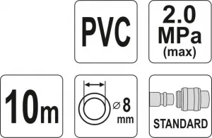 Hadica vzduchová PVC 8 mm, 10m