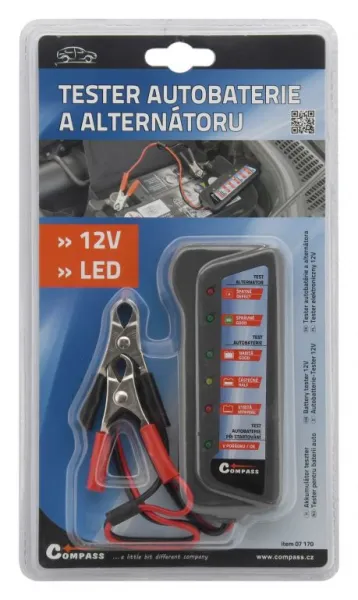 Tester autobatérie a alternátora, 12 V