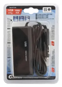 Roztrojka 12 / 24 V + USB 1000 mA