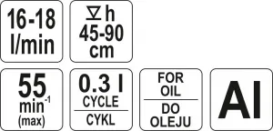 CATTARA ručné čerpadlo na olej, 16-18 l / min