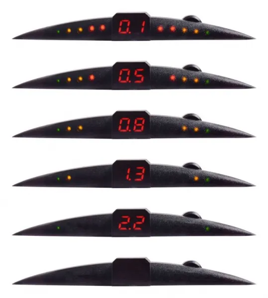 Parkovací asistent s kabelážou, 4 senzory, LED display