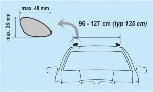 Priečny nosník zamykací hliníkový - 135 cm