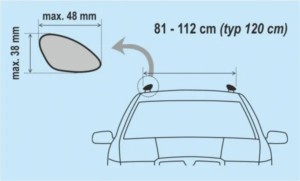 Priečny nosník zamykací hliníkový - 120 cm