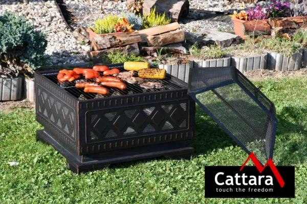 Ohnisko Cattara SQUARE copper patina s poklopom