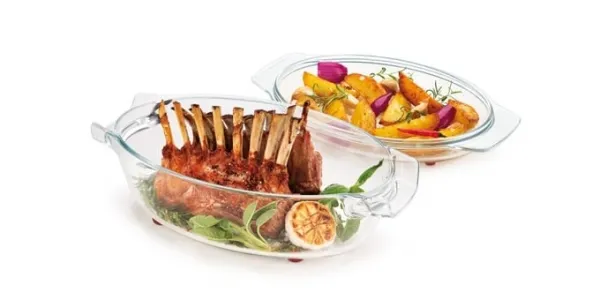 TESCOMA Oválny pekáč s poklopom GrandCHEF, 35x21cm, sklenený