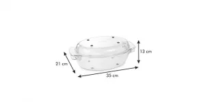 TESCOMA Oválny pekáč s poklopom GrandCHEF, 35x21cm, sklenený