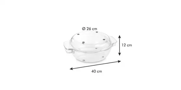 TESCOMA Okrúhly pekáč s poklopom GrandCHEF, 32cm, sklenený
