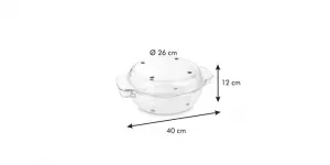 TESCOMA Okrúhly pekáč s poklopom GrandCHEF, 32cm, sklenený