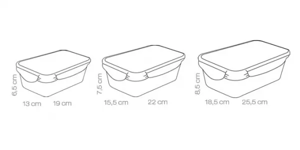 TESCOMA Dóza FRESHBOX 3ks, 1.0,1.5,2.5 l, obdĺžniková