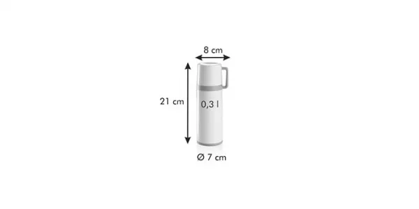 Termoska s hrnčekom CONSTANT CREAM 0,3 l, nerez