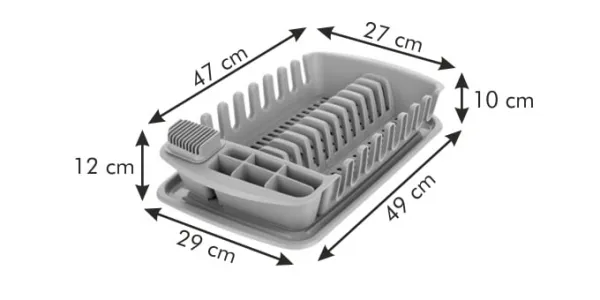Odkvapkávač s podnosom CLEAN KIT, šedý
