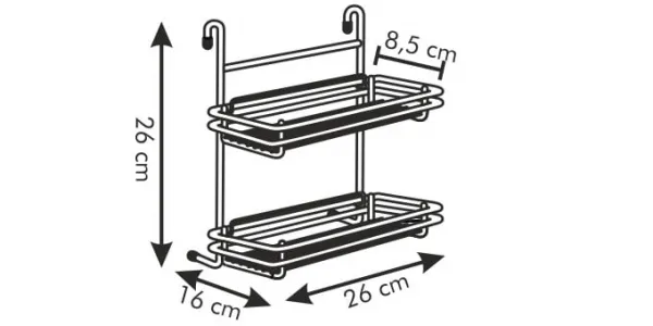 Kinekus Polička dvojposchodová MONTI, 26cm