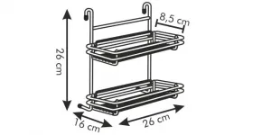 Kinekus Polička dvojposchodová MONTI, 26cm