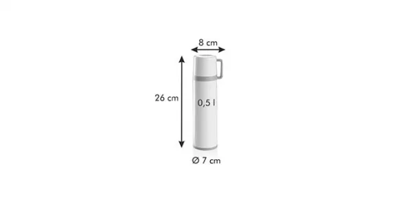 Termoska s hrnčekom CONSTANT CREAM 0,5 l, nerez
