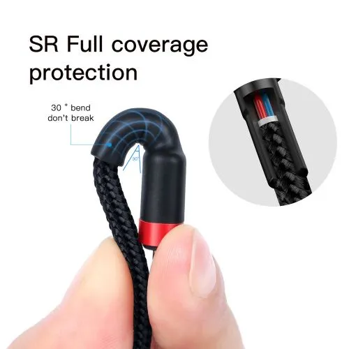 Kábel USB-C na USB-C PD Baseus Cafule PD 2.0 QC 3.0 60W 1m (čierny a červený) 018321