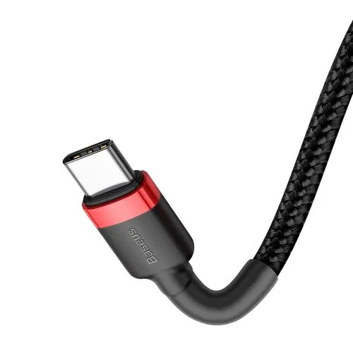 Kábel USB-C na USB-C PD Baseus Cafule PD 2.0 QC 3.0 60W 1m (čierny a červený) 018321
