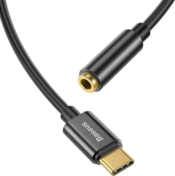 Baseus L54 USB-C + 3,5 mm mini jack audio adaptér (čierny) 020121