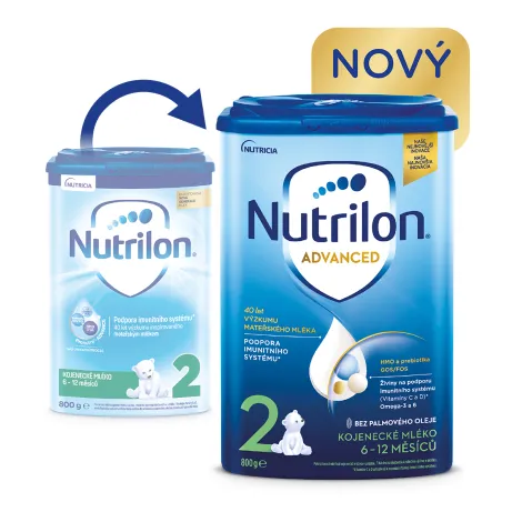 Nutrilon Advanced 2 následná mliečna dojčenská výživa v prášku (6-12 mesiacov) 800 g