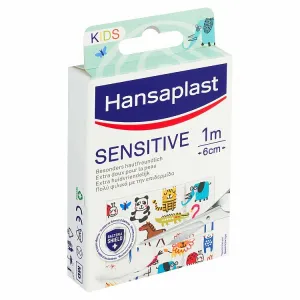 Hansaplast Sensitive Kids detské náplasti pre citlivú pokožku s rôznymi motívmi zvieratiek 1m x 6cm