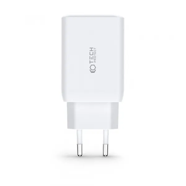 Tech-Protect C65W 3-Port Charger PD65W/QC3.0 - White