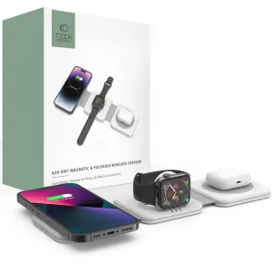 Tech-Protect QI15W-A24 Magnetická bezdrôtová nabíjačka MagSafe 3v1 - biela