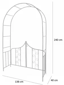 JAKS Záhradná pergola s bránkou 138 x 40 x 240 cm