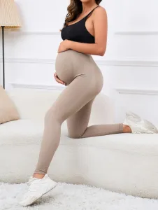 Legínovo Tehotenské push-up legíny hnedé Veľkosť: S