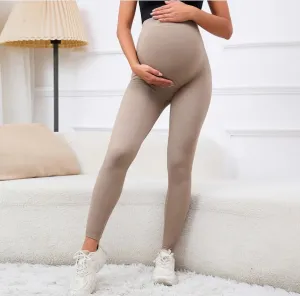 Legínovo Tehotenské push-up legíny hnedé Veľkosť: S