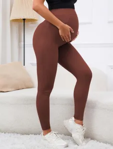 Legínovo Tehotenské push-up legíny tmavo hnedé Veľkosť: M