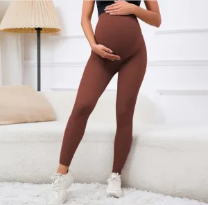 Legínovo Tehotenské push-up legíny tmavo hnedé Veľkosť: M