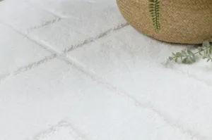 Kúpeľňový koberček SUPREME LINES línie, biely kruh