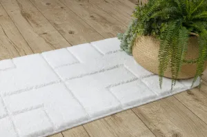 Kúpeľňový koberček SUPREME LINES línie, biely