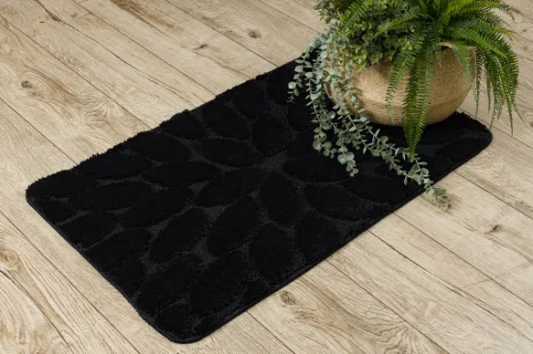 Sada kúpeľňových koberčekov SUPREME STONES kamienky, čierna