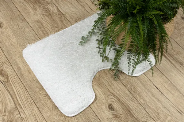 Sada kúpeľňových koberčekov SYNERGY glamour / lurex, biela
