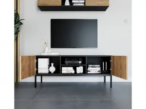 TV stolík LANZZI Farba: Čierna/Dub Artisan