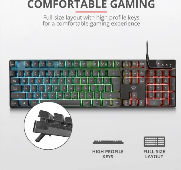 TRUST herní klávesnice GXT 835 Azor Illuminated Gaming Keyboard CZ/SK