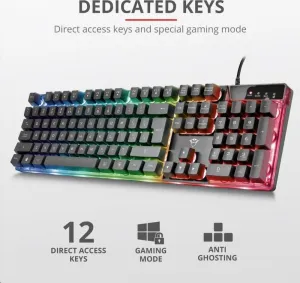 TRUST herní klávesnice GXT 835 Azor Illuminated Gaming Keyboard CZ/SK